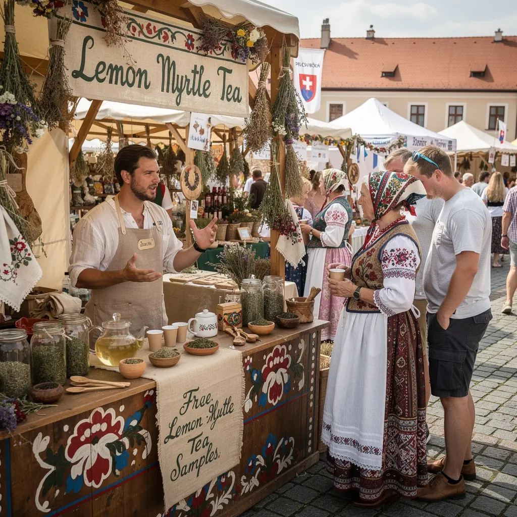Svieža citrónová vôňa čaju s myrtom a zlatým nádychom.