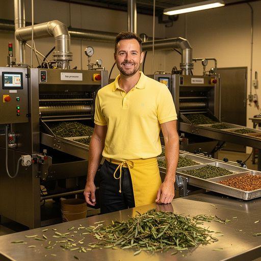 Pohár čaju z citrónového myrtu s plátkom citróna a čerstvými bylinkami na bielom pozadí.